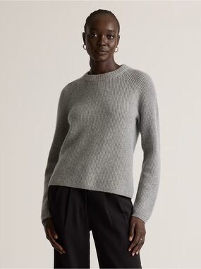 Quince Mongolian Cashmere Fisherman Crewneck Sweater